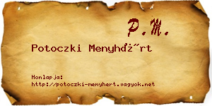 Potoczki Menyhért névjegykártya